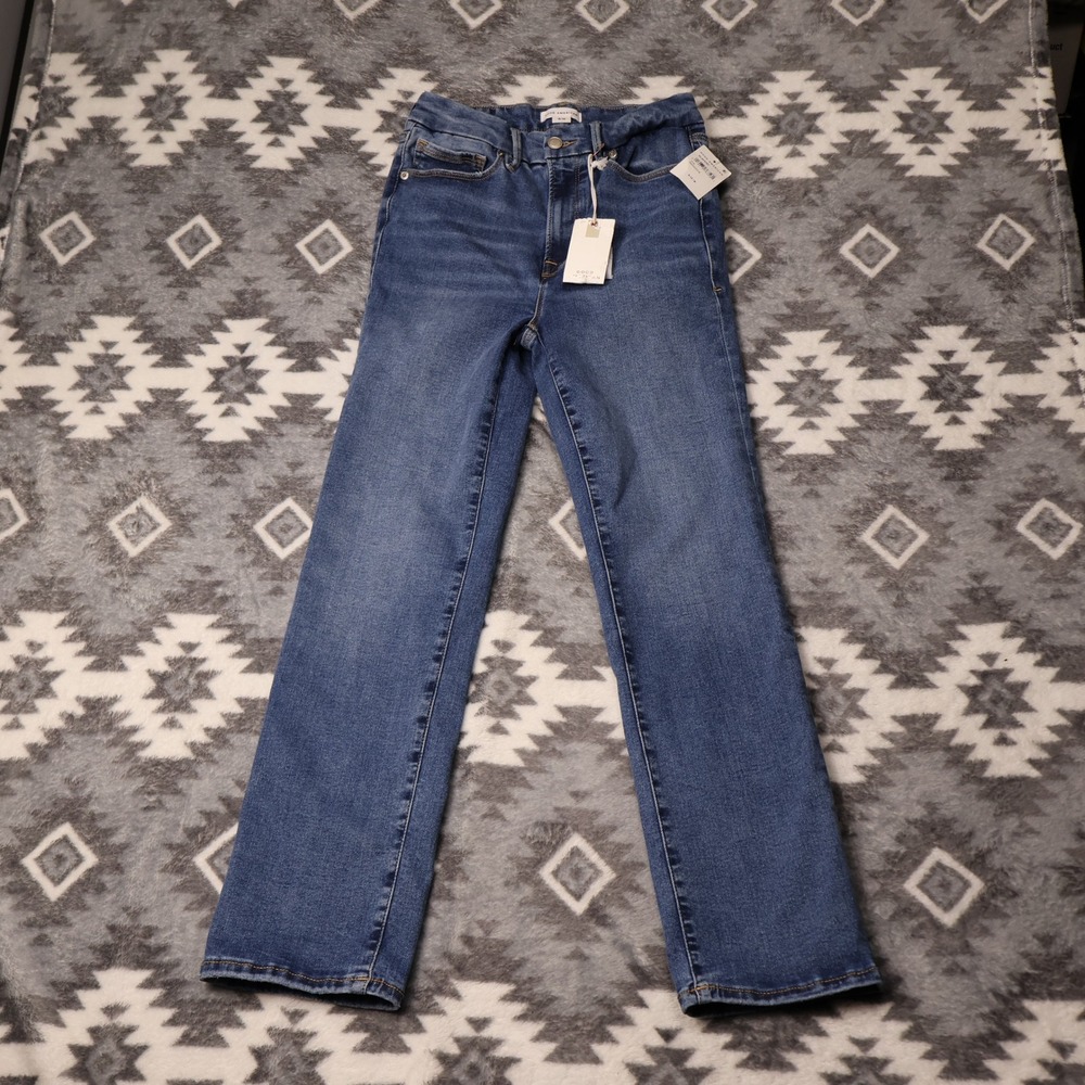 NWT Good American Always Fits Good Legs Straight Jeans Indigo 6-12 GLAF478T